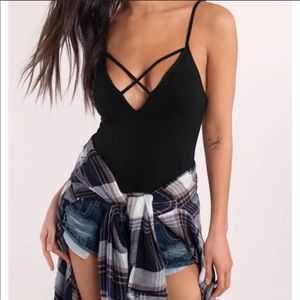 Black strappy bodysuit size XS